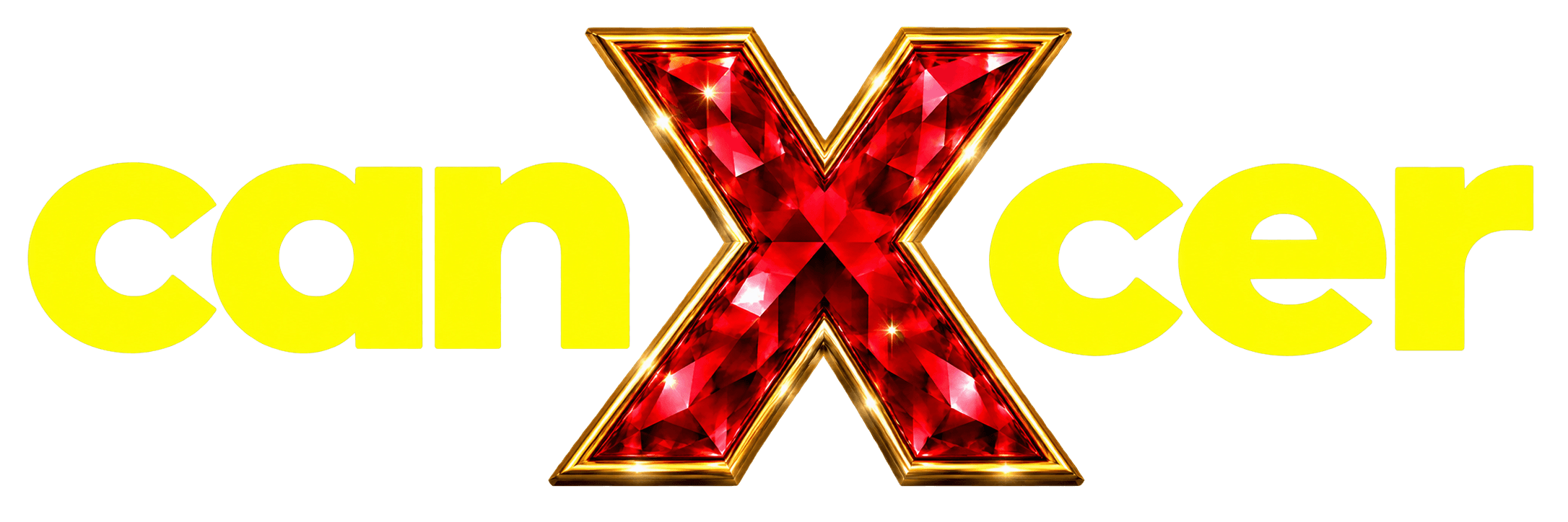 canXcer, with a ruby-red diamond X at the center of the name